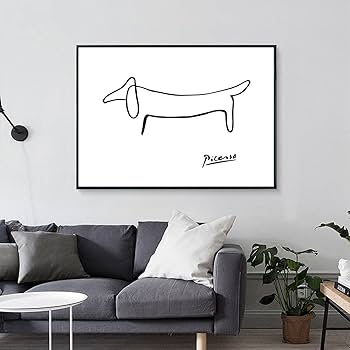 Amazon.co.jp: ピカソ 抽象絵画 一筆書き 犬 北欧 ポスター 壁